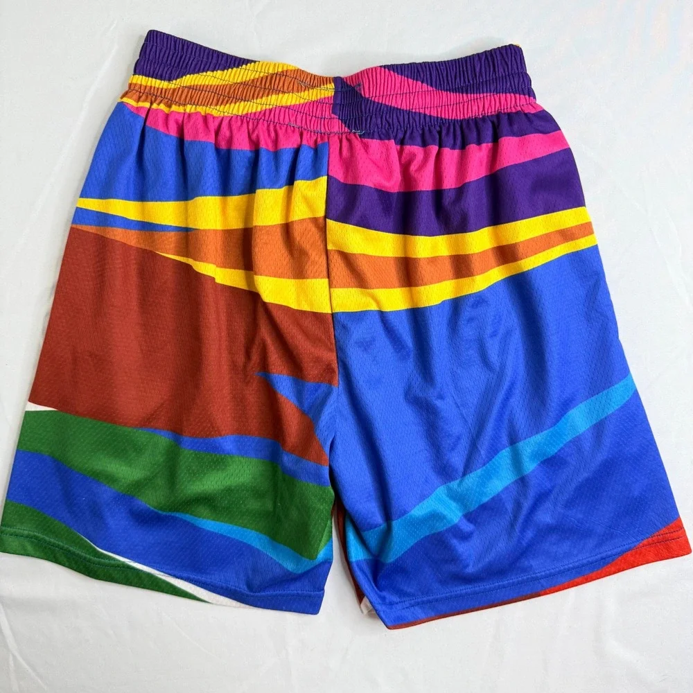 NBA Hardwood Classics Los Angeles Lakers Multi Color Mesh Basketball Shorts S